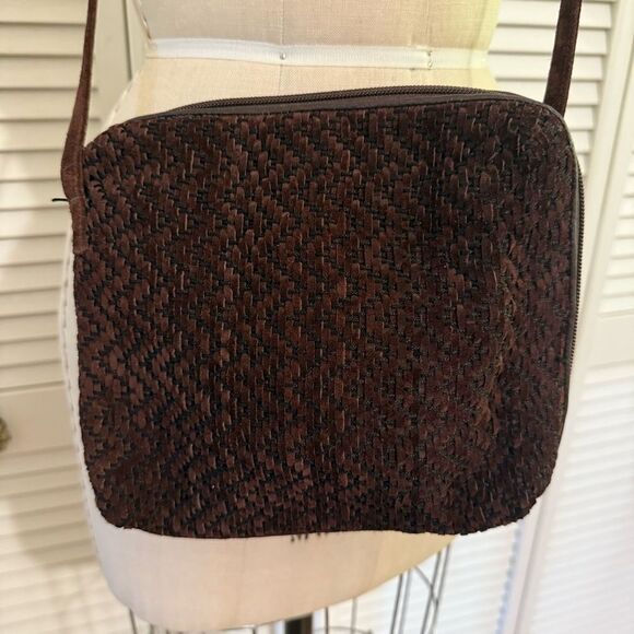 Sharif Vintage Brown Woven Suede and Gold Bag - Picture 7 of 11